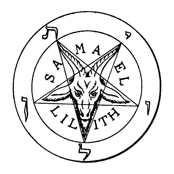 Ziegenpentagramm aus Guaitas La Clef de la Magie Noire (1897)